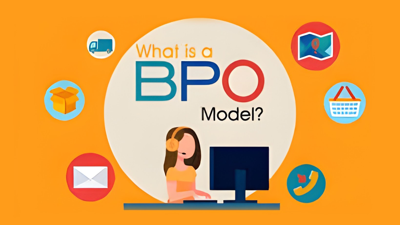 Simple diagram showing how BPO handles tasks for a business.