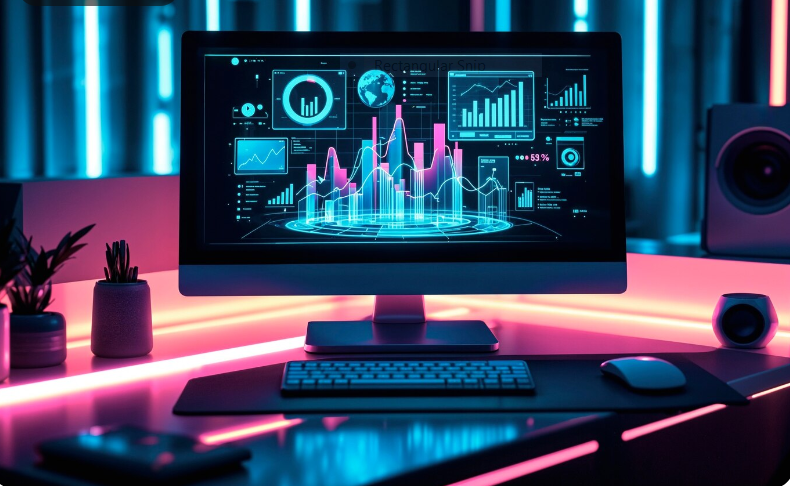 impact of analytics on business showing on the laptop screen