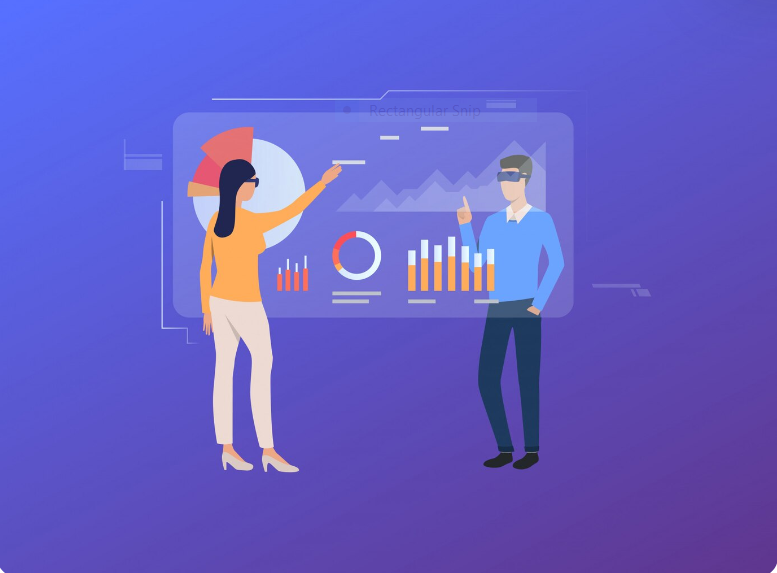 a visual of businesswoman showing what is augmented analytics